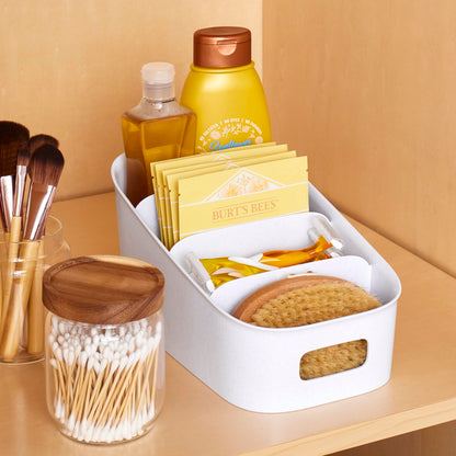 YouCopia ShelfBin Packet Organizer, 4-Tier Stairstep Raised Divided Bin, BPA-Free Storage Caddy for Kitchen Pantry and Cabinet Organization, Tea Bags, Medicine, and More