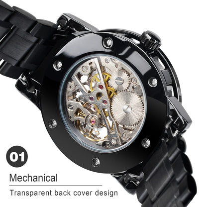 FORSINING Retro Steampunk Skeleton Automatic Diamond Royal Carving Men's Watches Elegant Mechanical Wrist Watch Neutral Clock