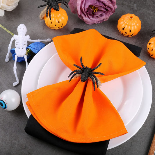 Kalopro Spider Napkin Rings Set of 6,Halloween Napkin Holder Rings,Black Napkin Ring for Halloween,Valentine’s Day,Wedding,Birthday Party,Thanksgiving Day,Christmas Day,Dining Table (Black Spider)