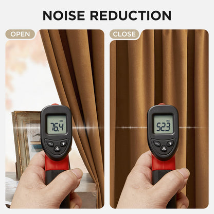 Joydeco Golden Brown 100% Blackout Curtains 90 Inch 2 Panels, Luxury Thermal Brown Velvet Curtains for Bedroom Living Room, Soundproof Blackout Window Drapes, Rod Pocket & Back Tab (52W x 90L)