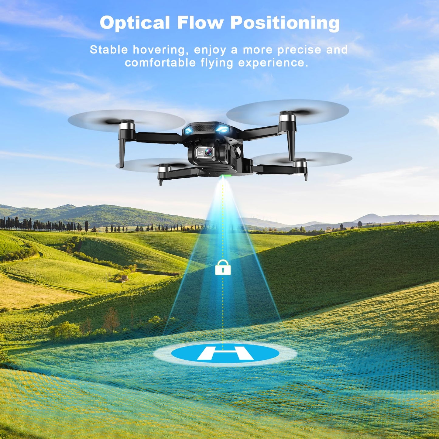 Drone with Camera, 2K HD FPV Drone with Brushless Motor, Altitude Hold, Gesture Selfie, One Key Take Off/Landing, 3D Flips, Waypoint Fly, 2 Batteries, Foldable Mini Drones for Kids and Beginners