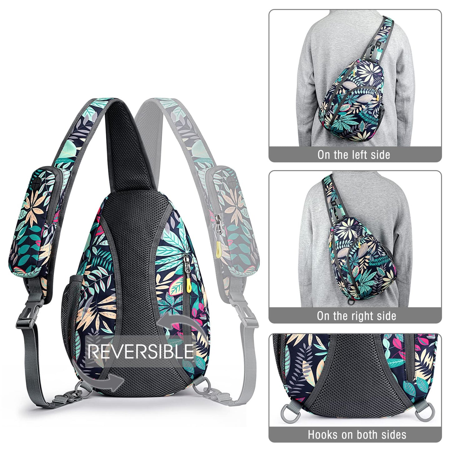 G4Free RFID Sling Bag Crossbody Backpack Casual Chest Shoulder Daypack Gym Bag for Hiking Travel 7L