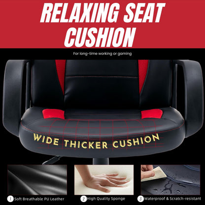 Ergonomic Computer Gaming Chair Home Office Racing Executive Video Task Desk PU Leather for Adults Teens Kids Gamer