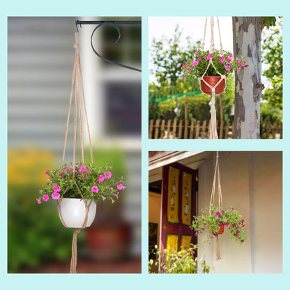 EBOOT 2 Pack 48 Inches Large Macrame Plant Hanger Rope to Hang Flower Pot Plant Holder for Indoor Outdoor Decorations, 4 Legs