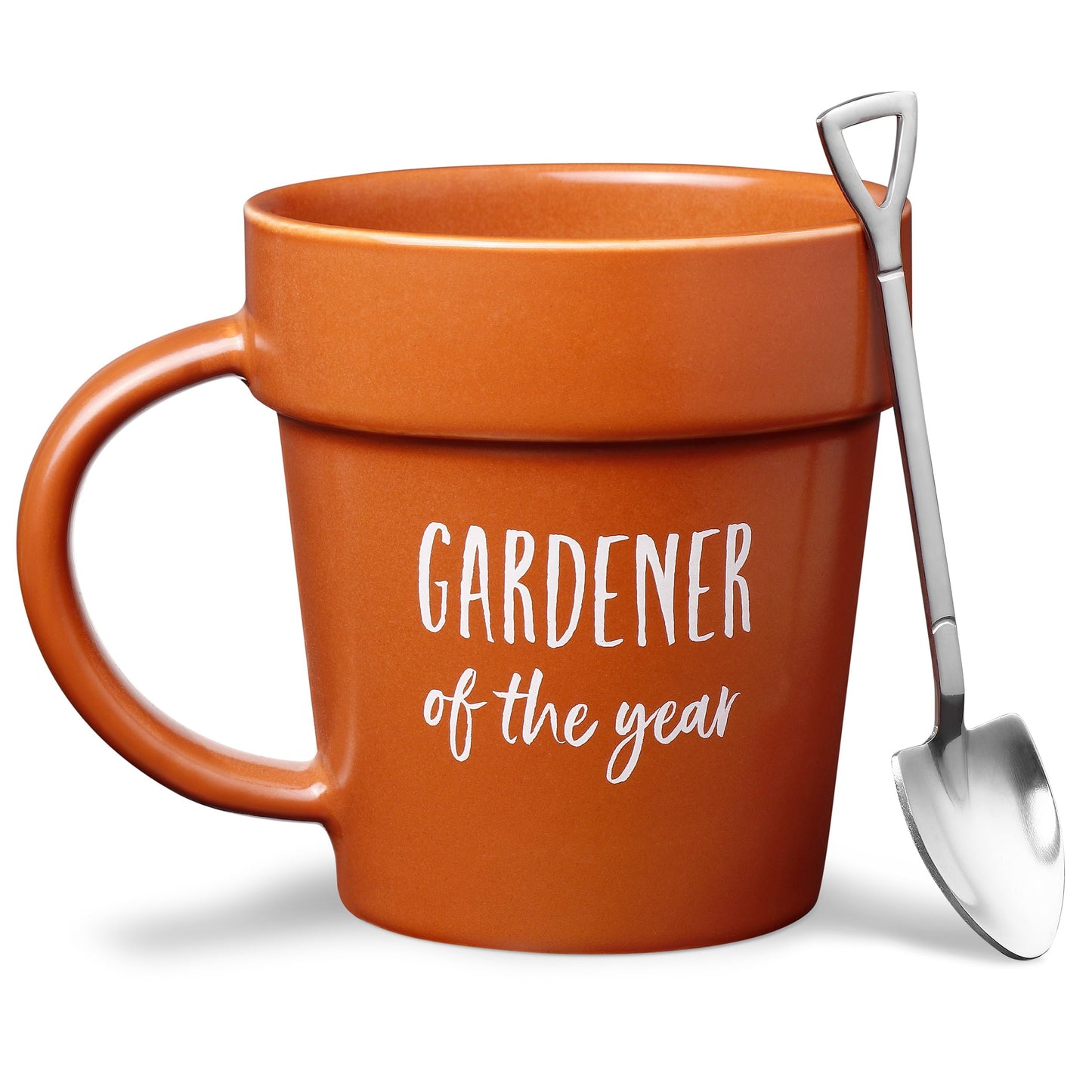 VELENTI Gardener Coffee Mug Gift - Funny Plant Pot Mug with Shovel Spoon - Cool Coffee Mugs for Men, Women - Mug for Gardeners, Dad Birthday Gifts, Cute Mom Christmas Gifts (Gardener Coffee Mug)