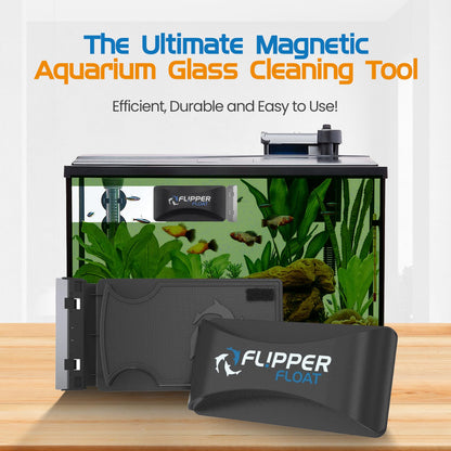 FL!PPER Flipper Cleaner Float - 2-in-1 Floating Magnetic Aquarium Glass Cleaner - Fish Tank Cleaner - Scrubber & Scraper Aquarium Cleaning Tools - Floating Fish Tank Cleaner, Standard