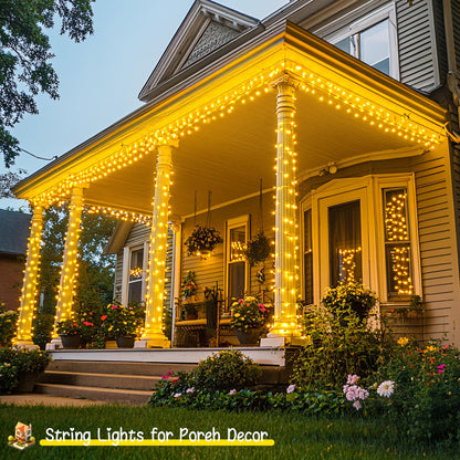 JMEXSUSS 168FT 600 LED Christmas Lights Outdoor Waterproof 8 Modes Indoor String Lights for Outside Warm White Christmas Tree Lights Plug in for Bedroom Wedding Party Holiday Classroom Decorations