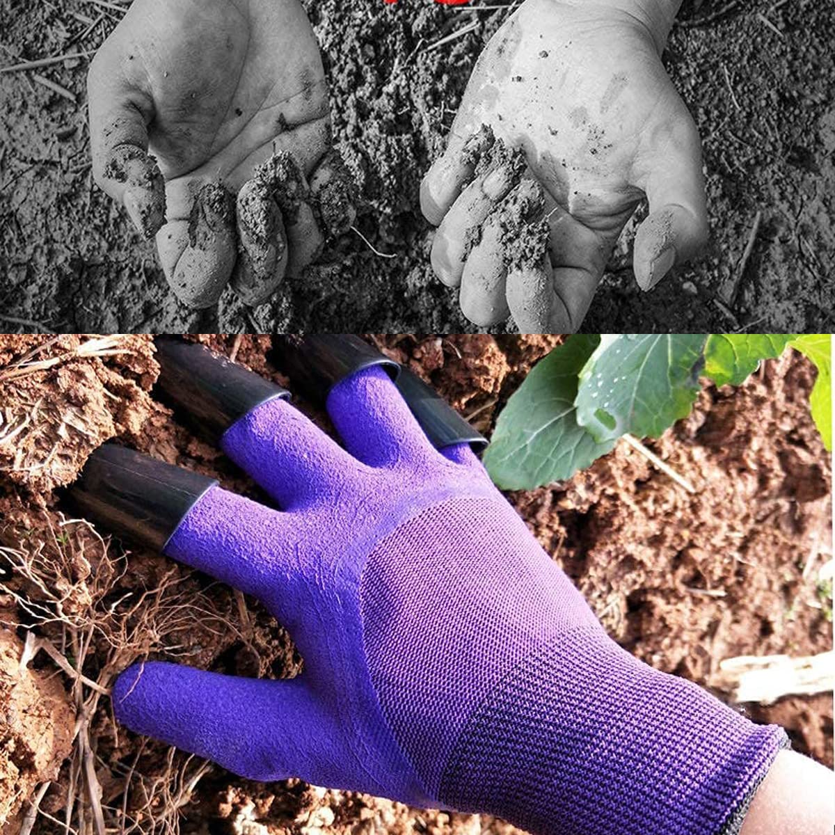 Famoy Claw Gardening Gloves for Planting, Garden Glove Claws for Women Purple