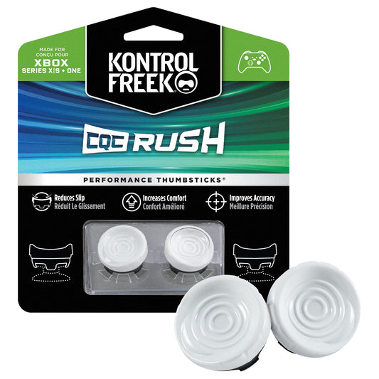 KontrolFreek CQC Rush for Xbox One and Xbox Series X Controller | Performance Thumbsticks | 2 Mid-Rise Concave | White