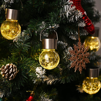 GIGALUMI Solar Lights Outdoor Waterproof ,12 Pack Solar Hanging Lights Garden Decor,Gifts for Women Mom Grandma,Solar Outdoor Lights Lantern Cracked Glass for Yard, Fence, Tree(Warm White)