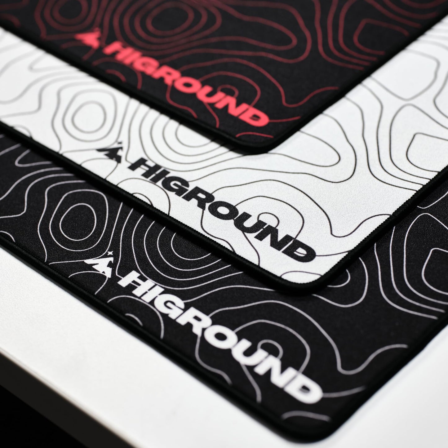 Higround BLACKICE XL Topograph Gaming Mousepad, Cool Medium Speed Desk Mousepad, Computer Mouse Mat, Flat Stitched Edge, Full Range of Motion, Non-Slip Rubber Base, Perfect for Gamers & Office Use