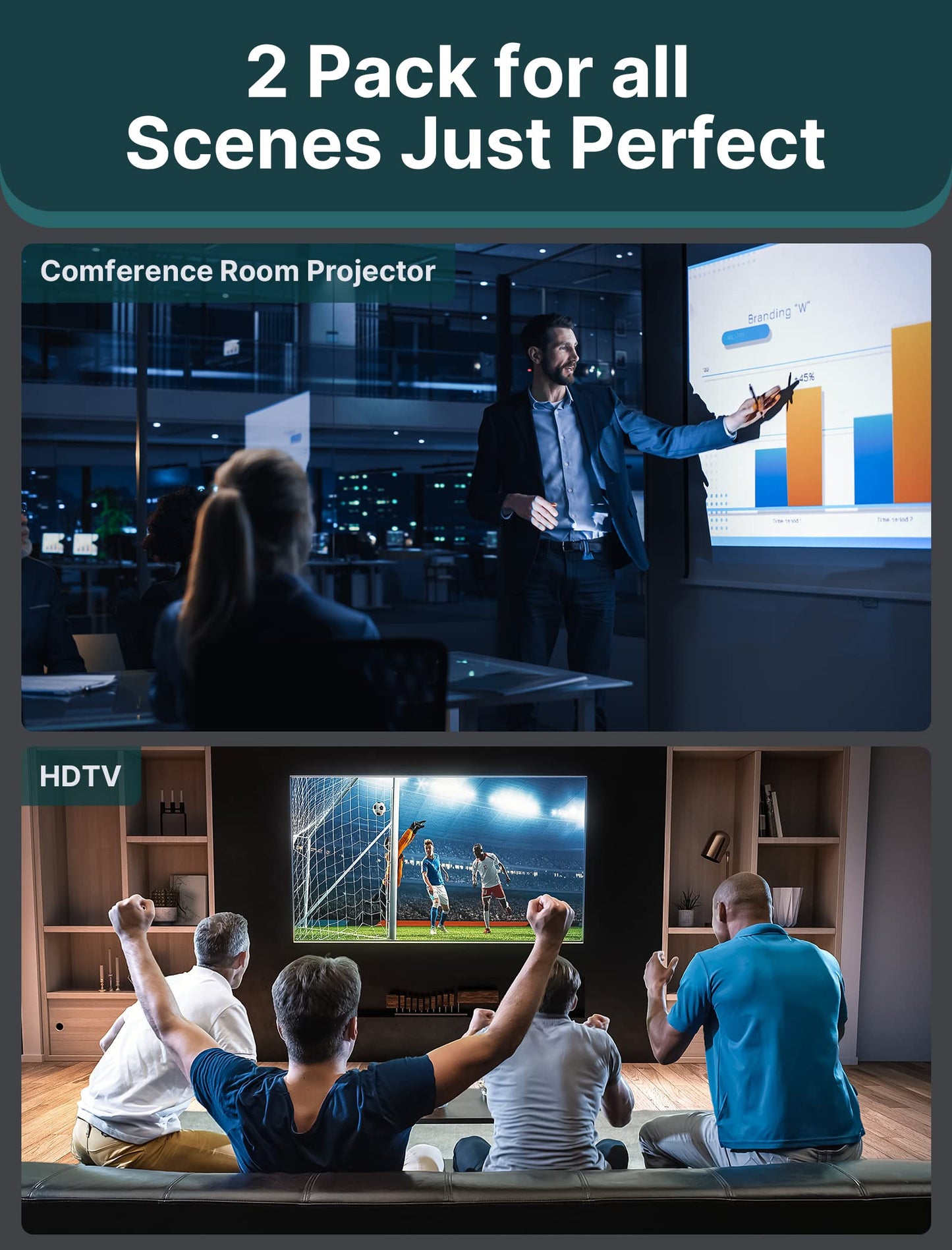 JSAUX 4K DisplayPort to HDMI Adapter 2-Pack, DP PC to HDMI Monitor Converter Video UHD 2K@120Hz,4K@30 DP to HDTV Male to Female Uni-Directional Adapter Compatible with Dell, Lenovo, HP,GPU, AMD -Grey