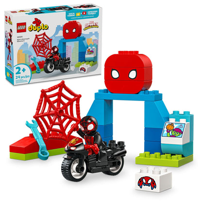 LEGO DUPLO Marvel Spin’s Motorcycle Adventure Fantasy Playset, Based on Spidey and His Amazing Friends TV Show, Build-and-Rebuild, Toddler Toys, Preschool Motorcycle Toy for Kids' Ages 2 and Up, 10424