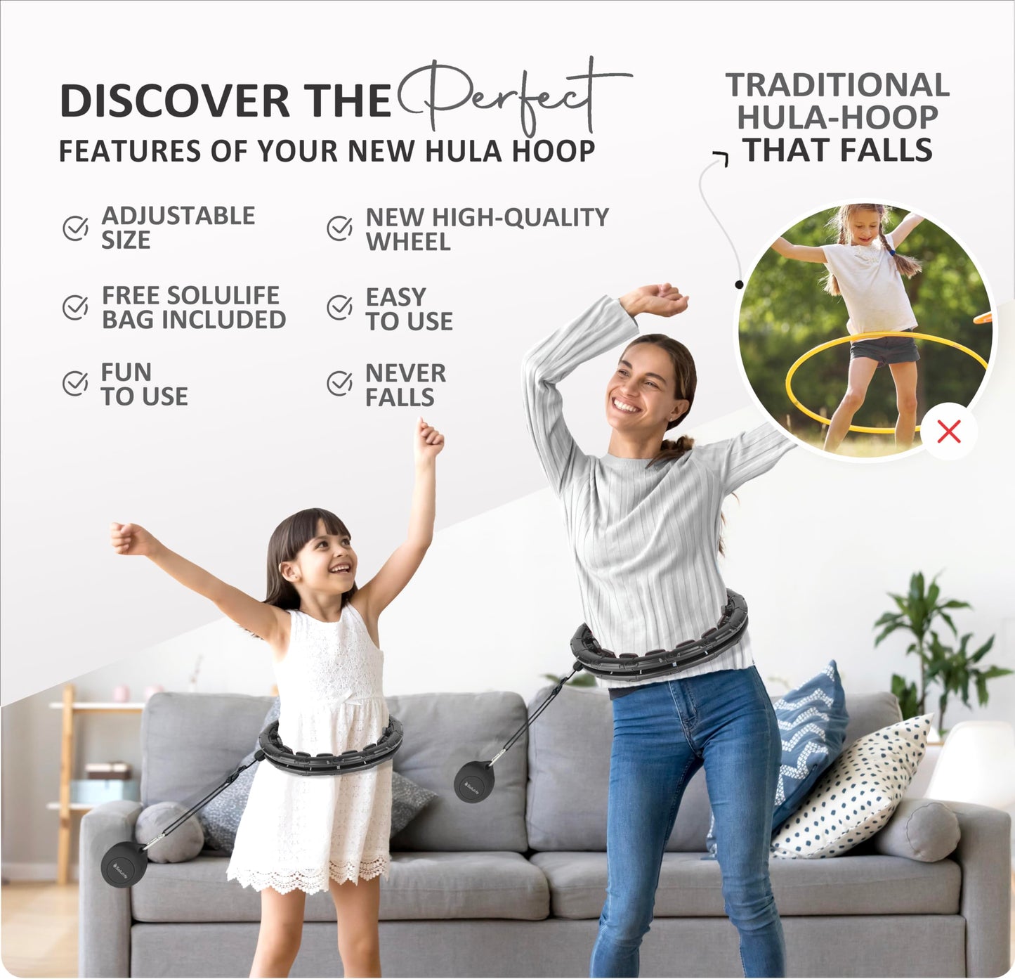 Experience Fitness Excellence with Our Infinity Hoop Plus Size – Weighted Hula Hoop for Weight Loss – Hula Hoop Exercise Ring with ABS and Quality Wheels – for All The Sizes and Levels