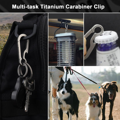 Green Beret Tactical Titanium Carabiner Clip Hook EDC Small Heavy Duty Keychain Clips Anti-Lost Quick Release Key Chain for Keys, Medium