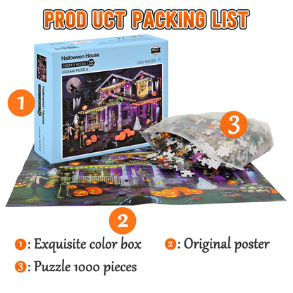 Halloween Puzzles 1000 Pieces for Adults - 27.5" x 20" (Halloween Haunted House)