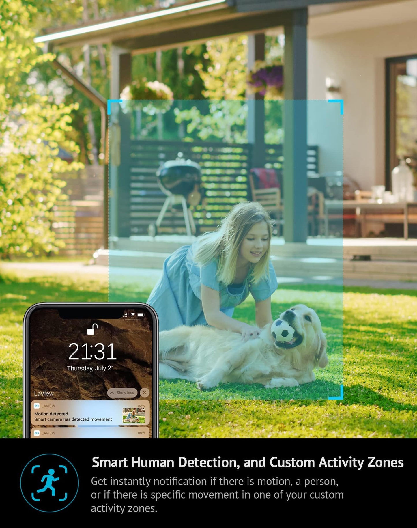 LaView 8MP 4K Security Cameras Outdoor Indoor Wired,IP65, Starlight Sensor & 100 Ft Night Vision,Motion/Person Detection,2-Way Audio/Spotlight,US Cloud,iOS & Android & Web Access