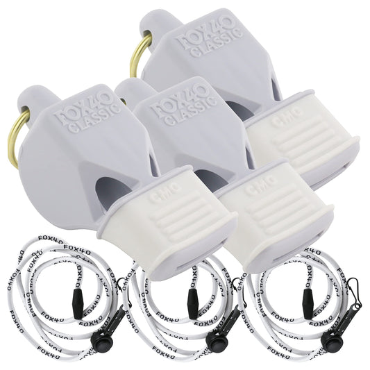 Fox 40 Classic CMG w/Breakaway Lanyard 3 Pack (White)