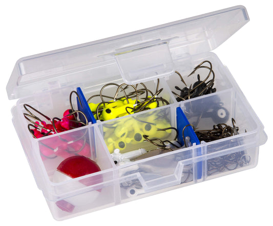 Flambeau Outdoors Tackle Box 1002 Fishing - Includes 2 Dividers, 6 Compartments, Clear Fishing Lure Organizer, Tuff Tainer with Zerust Anti-Rust Dividers