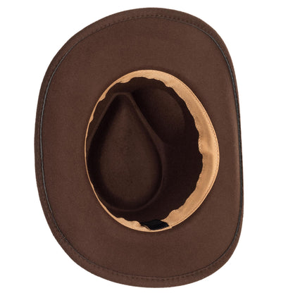 IZUS Western Outback Felt Cowboy Hat for Women Cowgirls-Fedora Rodeo-Hat 22"-22.75" fit for Medium