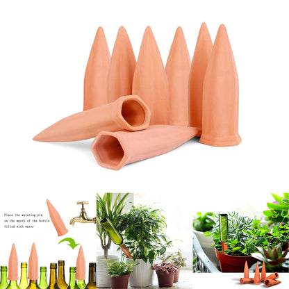 10 Pcs Clay Self Watering Planter Insert Self Watering Spikes Vacation Plant Watering Devices Used in Holidays