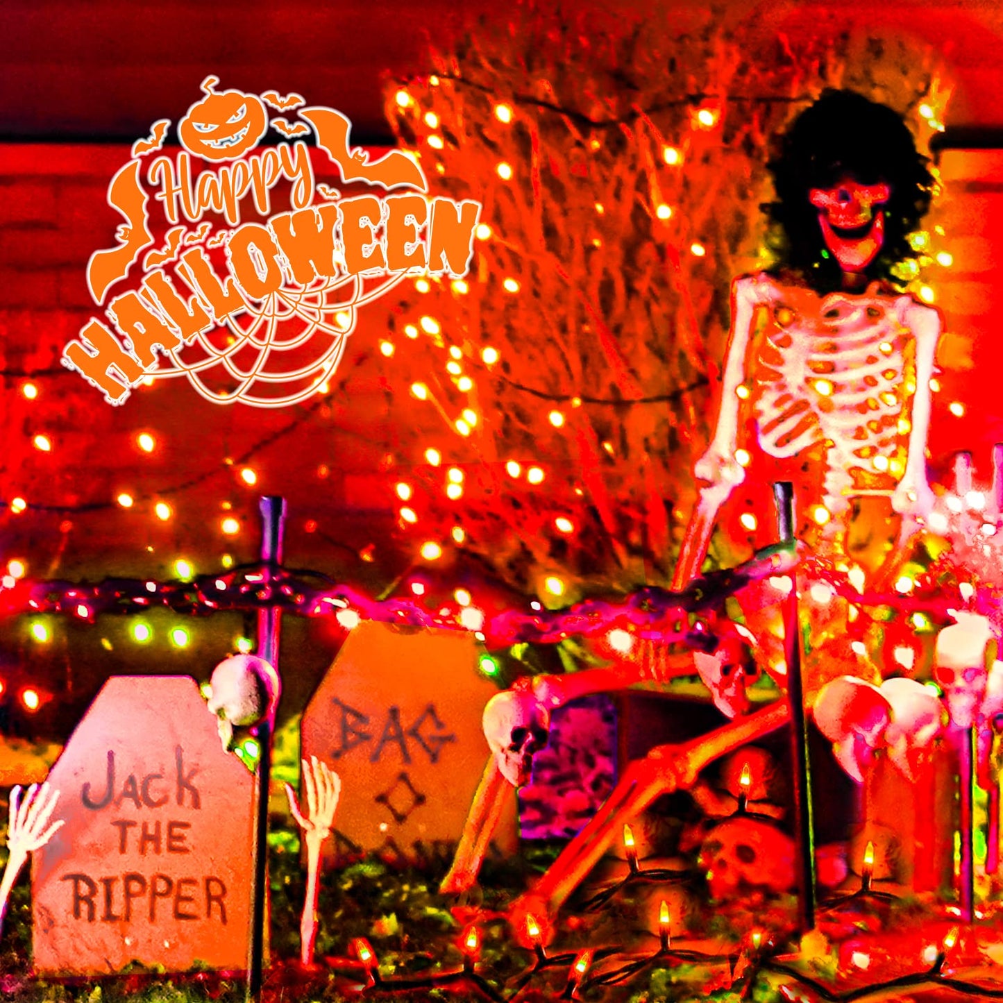 Twinkle Star 200 LED 66FT Halloween Fairy String Lights, Halloween Decoration Lights with 8 Lighting Modes, Mini String Lights Plug in for Indoor Outdoor Christmas Garden Wedding Party Decor, Orange