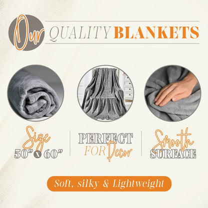 Elegant Comfort Lightweight Throw Blanket- Halloween Themed, Soft, Cozy and Plush- Perfect for Lounging This Spooky Season, 50 x 60 inches, Skull & Bones