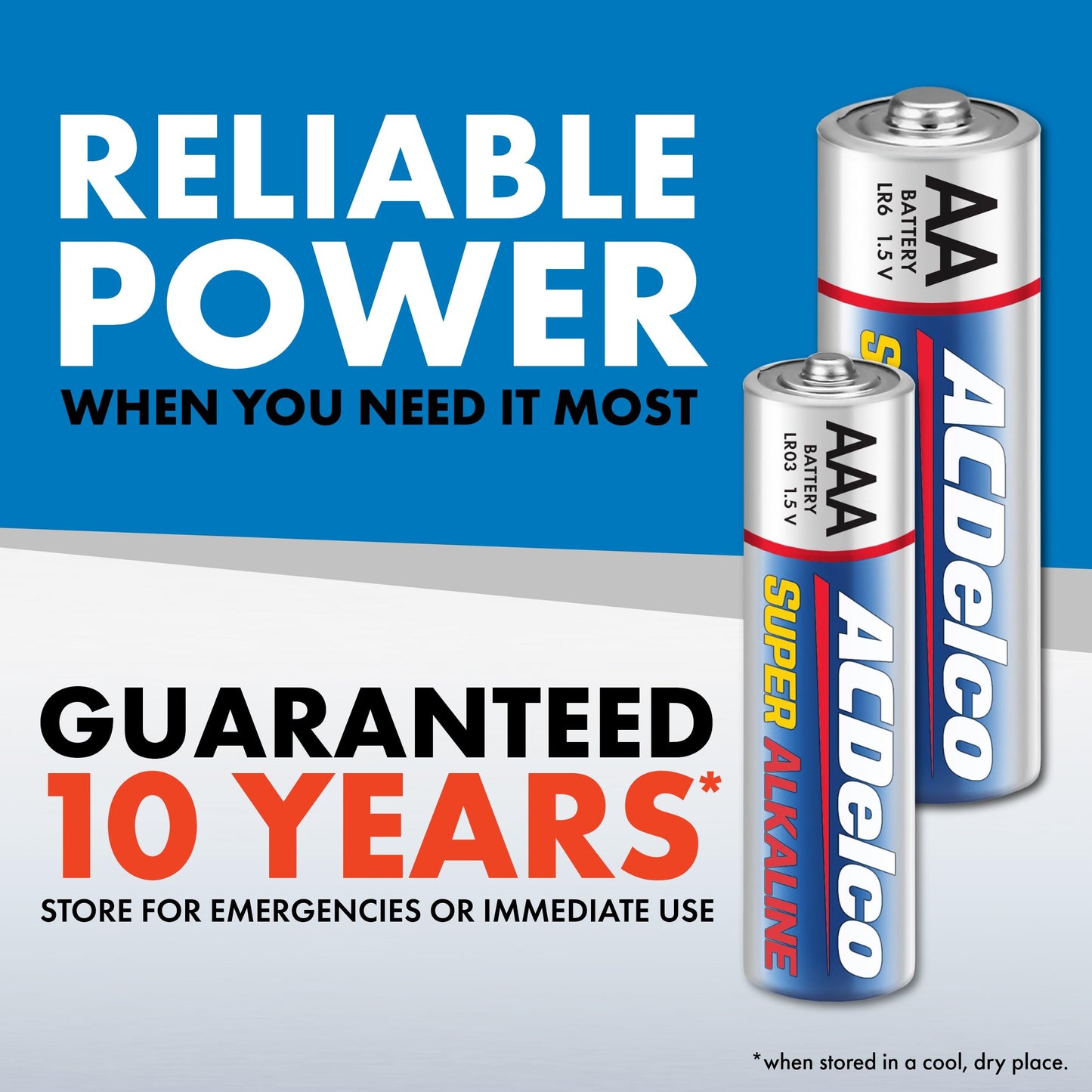 ACDelco Double AA and Triple AAA Batteries, 40-Count Battery Combo Pack for Home and Office, 20-Count Each, 10-Year Shelf Life