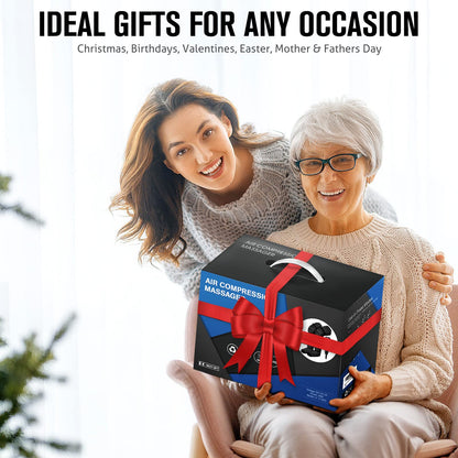 Gifts for Mom, Dad, Men, Women & Loved Ones – Air Compression Leg Massager with Heat – Ideal for Christmas, Mother Day & Father Day – Relieves Muscle Fatigue for Feet, Legs, Calves, Thighs, and Knees