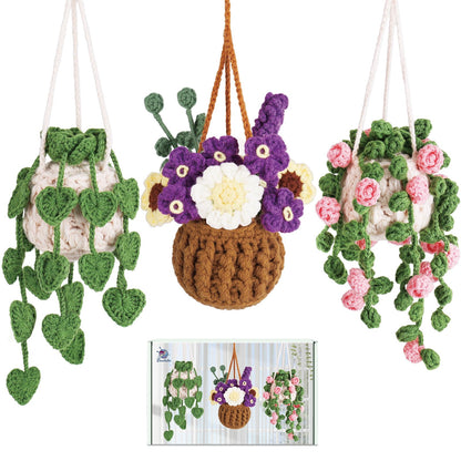 Crochetta Beginner Crochet Kit with Step-by-Step Video Tutorials, Learn to Crochet for Adults & Kids, Knitting Craft Supplies, Hanging Plants Home Decor (40%+ Yarn)