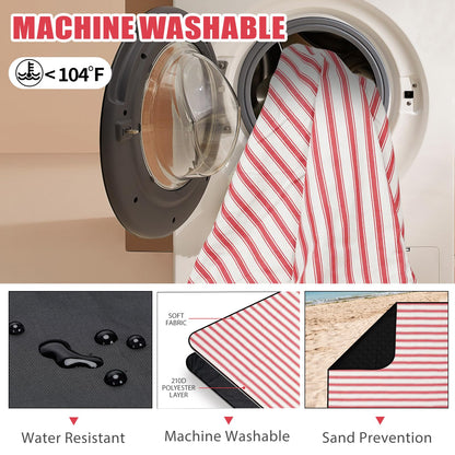 G GOOD GAIN Picnic Blankets Waterproof - Extra Large Outdoor Blanket Sand Free Foldable with Carry Strap for Beach, Camping, Park Grass, Hiking, Travel, Concerts, Indoor(Apple)