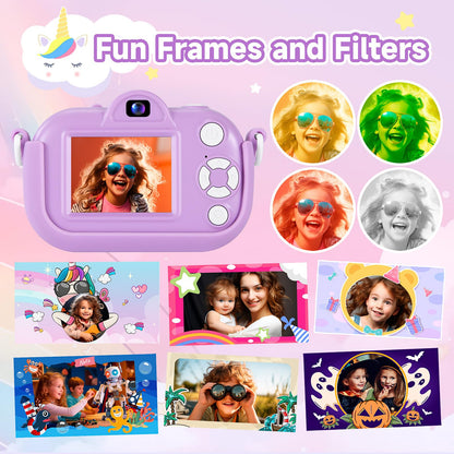 Kids Camera Digital Camera for Age 3-8, 1080P Toddler Camera for Kid with 32GB SD Card, Toddler Girls Toys Age 6-8, Christmas Birthday Gifts for Children