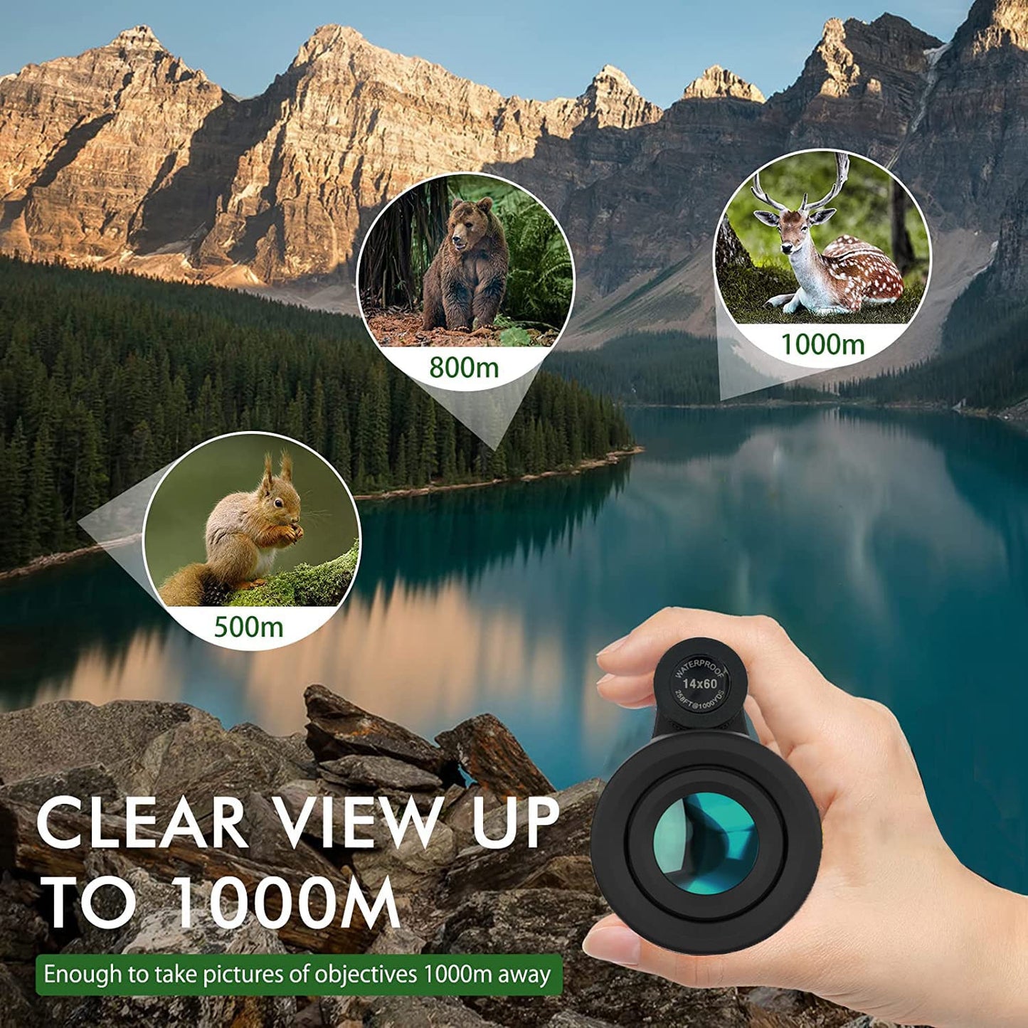 12x60 Monocular Telescope with Smartphone Holder & Upgraded Tripod, High Powered SMC & BAK4 Scope, Birthday Gifts for Men Dad Him Husband Teen, Gifts for Christmas, Outdoors Survival Hiking Gear
