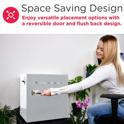 Frigidaire EFR176 Retro Compact Fridge with Chiller Mini Refrigerator with Built-in Bottle Opener for Office, Bedroom, Dorm Room or Cabin, 1.6 cu ft 16" D x 18" W x 18.5" H, Moonlight