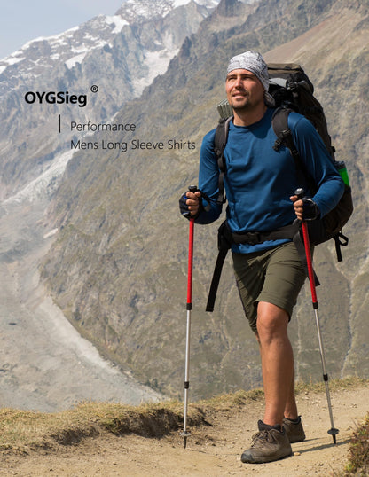 6 Pack Men's Quick Dry Long Sleeve Shirts UPF 50+ UV Sun Protection SPF Moisture Wicking T-Shirt for Casual Workout AM