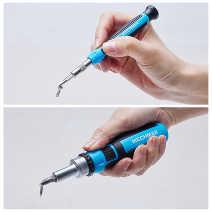 68 Piece MECHMAX Magnetic Ratchet Screwdriver Set, Socket and Interchangeable Bits Slotted, Phillips, Star, Precision Bits with Case for Home, Office, Car, Automotive, Ring Doorbell and as A Gift