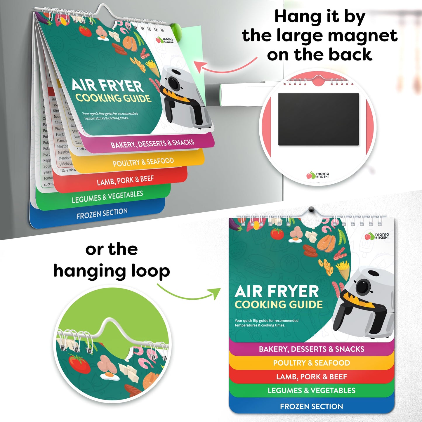 Air Fryer Cheat Sheet Magnets Cooking Guide Booklet - Air Fryer Cookbooks - Air Fryer Liners - Air Fryers Kitchen Gifts Gadgets 2025 and 2026 - Air Fryer Accessories - Air Fryer Cooking Guide