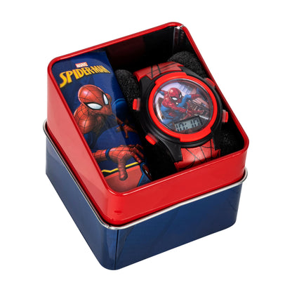 Accutime Marvel Spider-Man Digital Watch for Kids – Durable Plastic Timepiece, LCD Display, Quartz Accuracy, Iconic Spiderman Imagery