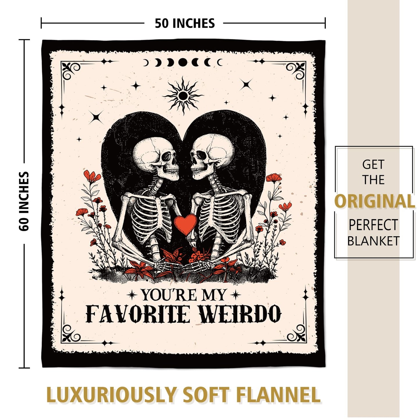 Juratar Gifts for Him Her, Anniversary Halloween Blanket for Women Men, Birthday Gifts for Boyfriend Girlfriend, I Love You Gift, Engagement, Wedding Gift for Wife, Husband, Couple, 60"X50"