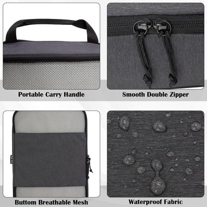 Compression Packing Cubes for Travel Essentials, 2 Set Expandable Compression Bags for Travel Packing Cubes for Suitcase Luggage Organizer Bags, Black Mesh