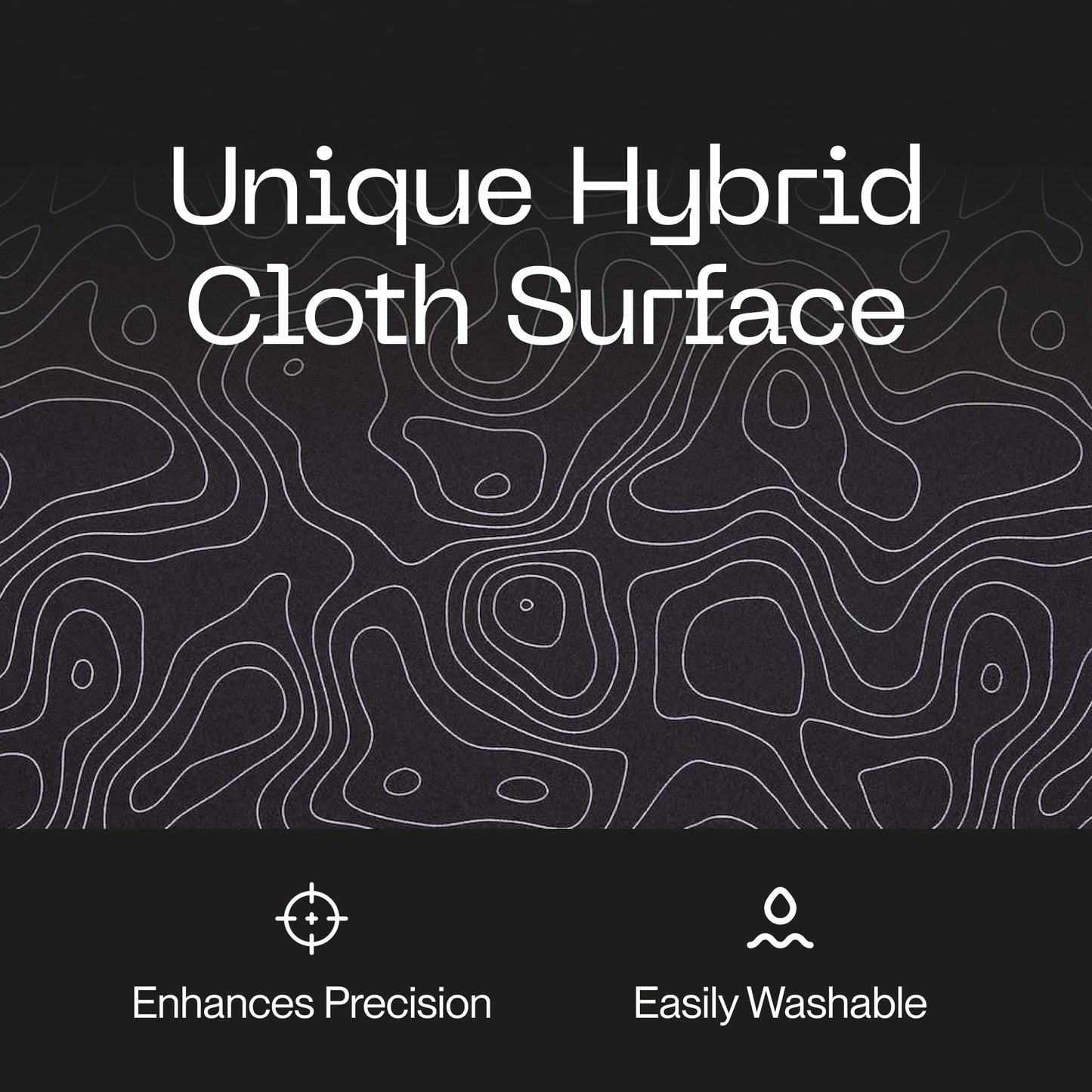 Higround BLACKICE XL Topograph Gaming Mousepad, Cool Medium Speed Desk Mousepad, Computer Mouse Mat, Flat Stitched Edge, Full Range of Motion, Non-Slip Rubber Base, Perfect for Gamers & Office Use