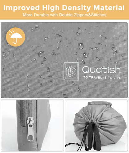 Travel Laundry bags, 2 Pack Dirty Laundry Travel Bag, Foldable Dirty Clothes Bag for Traveling, Washable and Small Laundry Bag with Handles for Suitcase, Gym, Camping, Black+Grey