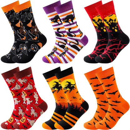 Halloween Socks Men Pumpkin Socks Crazy Funny Dress Colorful Novelty Cute Sock Halloween Gifts for Men Boys