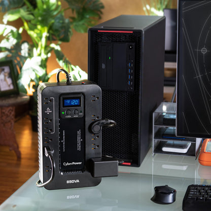 CyberPower EC850LCD Ecologic UPS Battery Backup and Surge Protector, 850VA/510W, 12 Outlets, ECO Mode, Compact, UL Certified