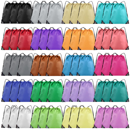 Grneric 60 Pieces Drawstring Backpack Bulk Cinch Sackpack Ployster Drawstring Bags for Gym Party Trip(20 Colors)