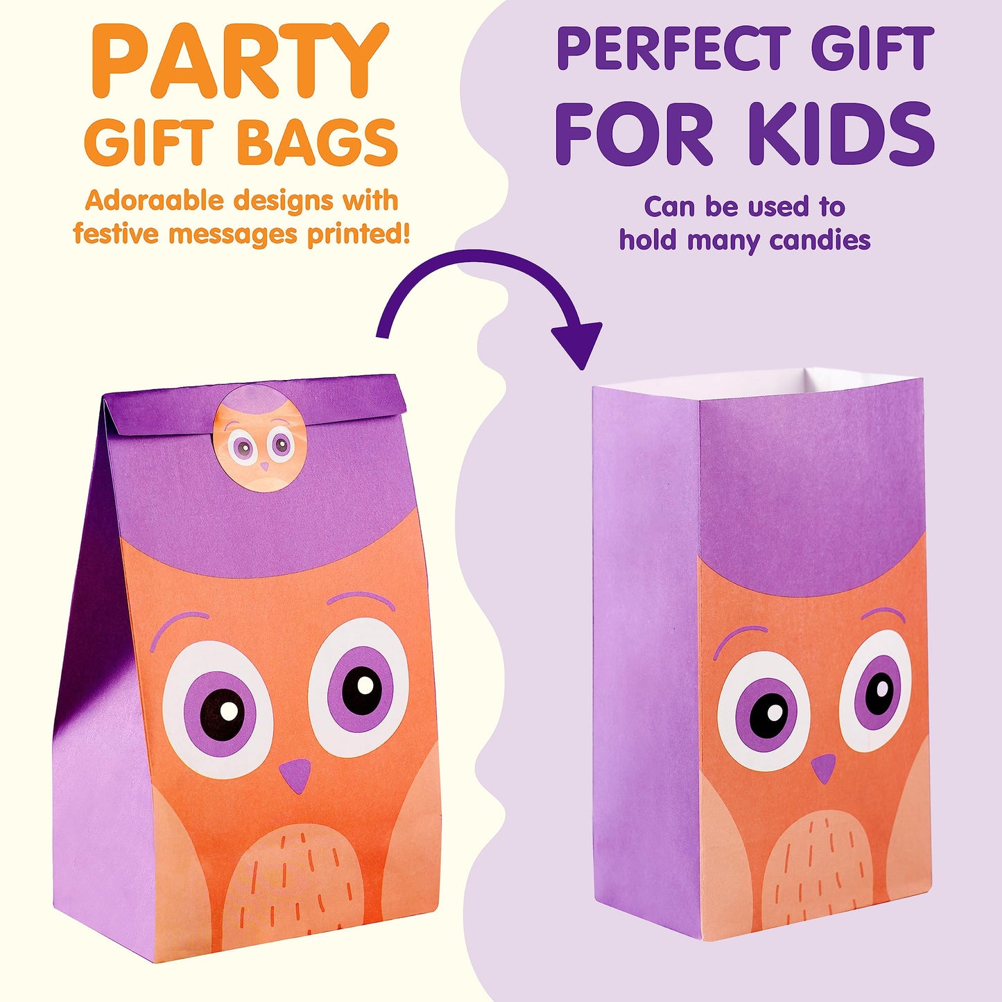 JOYIN 60 PCS Halloween Treat Bags, Goodie and Candy Bags with Stickers Party Supplies Trick or Treat for Kids Halloween Party Favors Exchange, Holiday Pastries Supplies