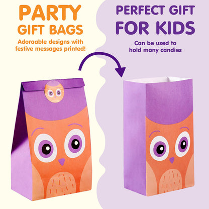 JOYIN 60 PCS Halloween Treat Bags, Goodie and Candy Bags with Stickers Party Supplies Trick or Treat for Kids Halloween Party Favors Exchange, Holiday Pastries Supplies