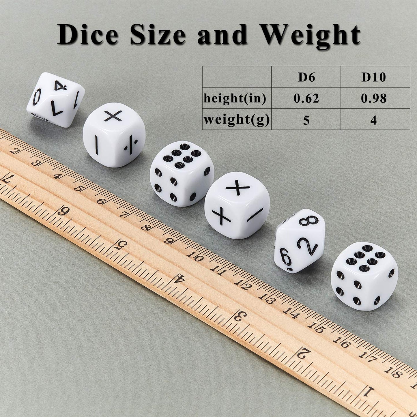 Gejoy 18 Pieces Teaching Dice Set, Include Math Operation, Number and Dot Dice for Math Teaching School Classroom Supplies