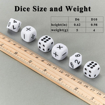 Gejoy 18 Pieces Teaching Dice Set, Include Math Operation, Number and Dot Dice for Math Teaching School Classroom Supplies