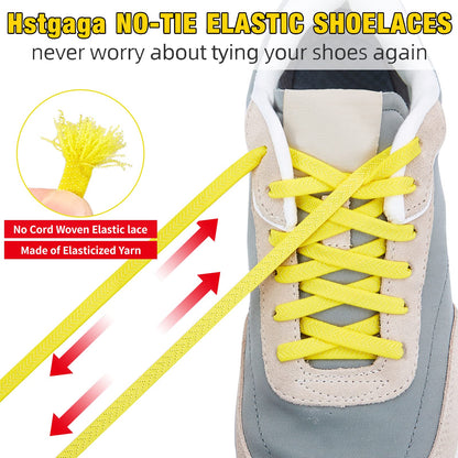 Hstgaga Elastic Shoe Laces for Kids and Adults, Tieless Shoelaces for Sneakers, Elastic No Tie Shoe Laces